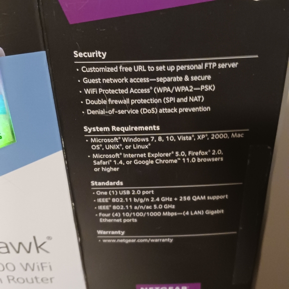 NETGEAR Nighthawk Black WiFi Cable Modem Router New Open Box - Picture 2 of 13